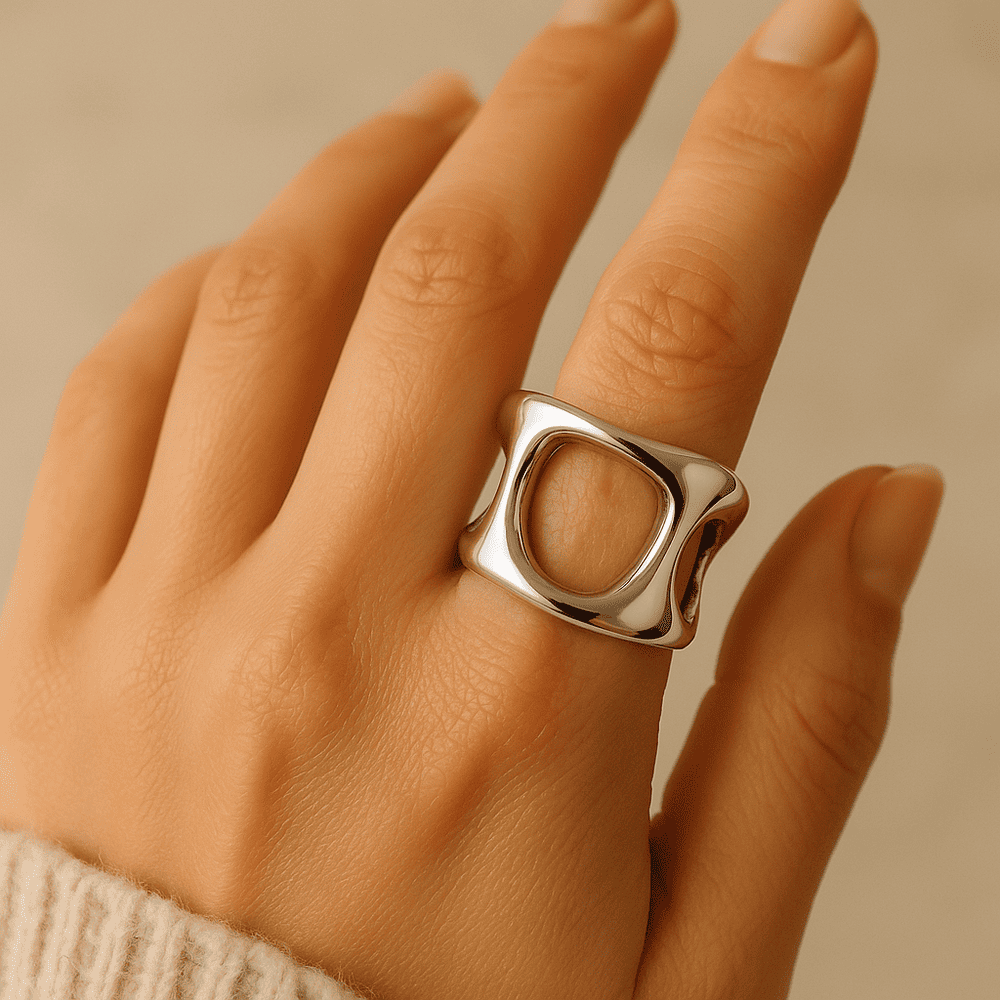 Bague Organique Argentée