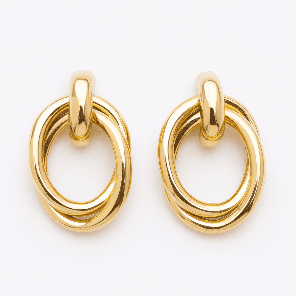 Boucles d’oreilles créoles doubles entrelacées