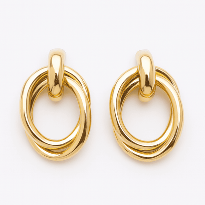 Boucles d’oreilles créoles doubles entrelacées