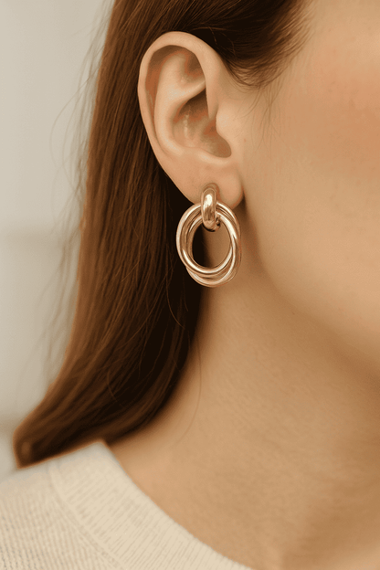 Boucles d’oreilles créoles doubles entrelacées